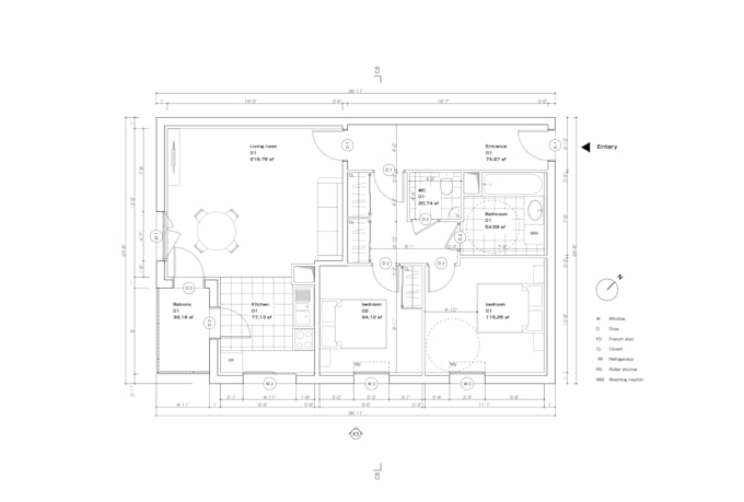 draw professional 2d architectural plans and technical sets